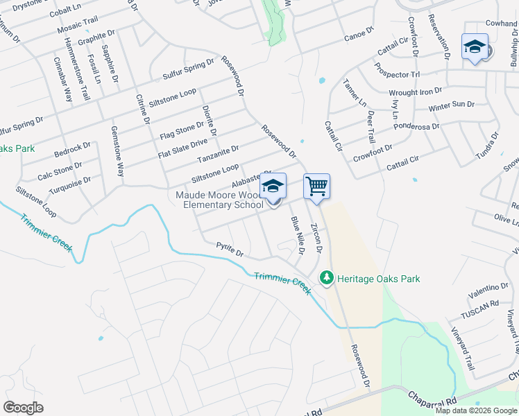 map of restaurants, bars, coffee shops, grocery stores, and more near 6405 Morganite Lane in Killeen