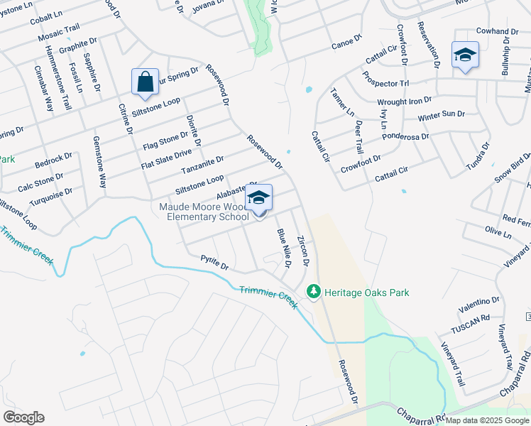 map of restaurants, bars, coffee shops, grocery stores, and more near 6503 Morganite Lane in Killeen