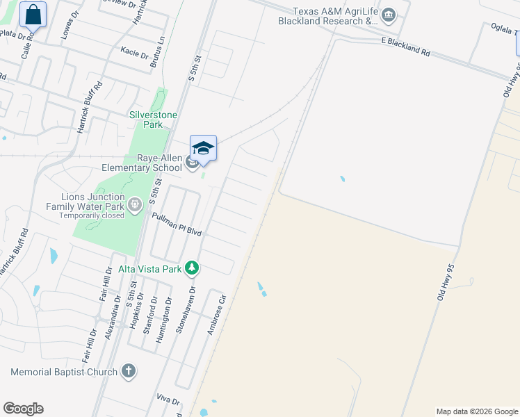 map of restaurants, bars, coffee shops, grocery stores, and more near 217 Dalgoner Lane in Temple