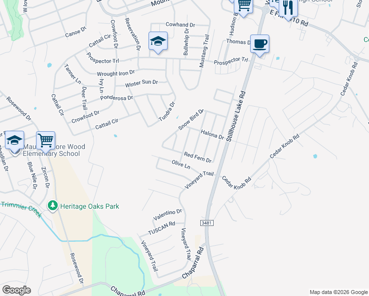 map of restaurants, bars, coffee shops, grocery stores, and more near 2616 Laguna Drive in Harker Heights