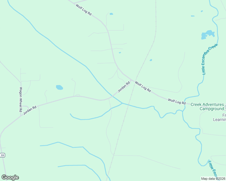 map of restaurants, bars, coffee shops, grocery stores, and more near 2483 Jordan Road in Flomaton