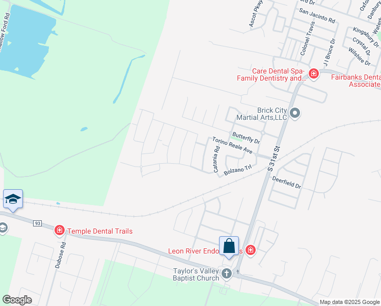 map of restaurants, bars, coffee shops, grocery stores, and more near 6136 Modena Drive in Temple