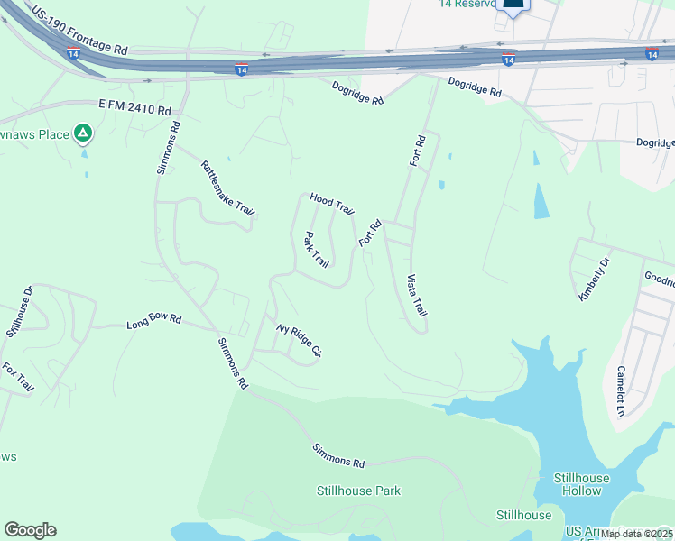 map of restaurants, bars, coffee shops, grocery stores, and more near 3029 Park Trail in Belton