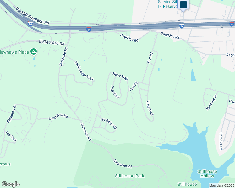 map of restaurants, bars, coffee shops, grocery stores, and more near 3029 Park Trail in Belton