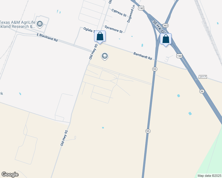 map of restaurants, bars, coffee shops, grocery stores, and more near 5001 Old Highway 95 in Temple