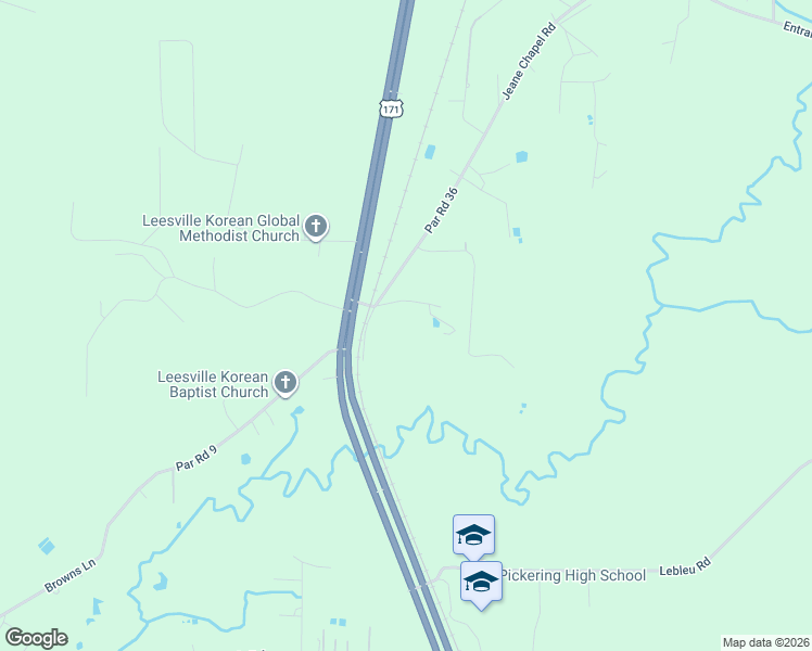 map of restaurants, bars, coffee shops, grocery stores, and more near 100-268 Par Road 39 in Leesville