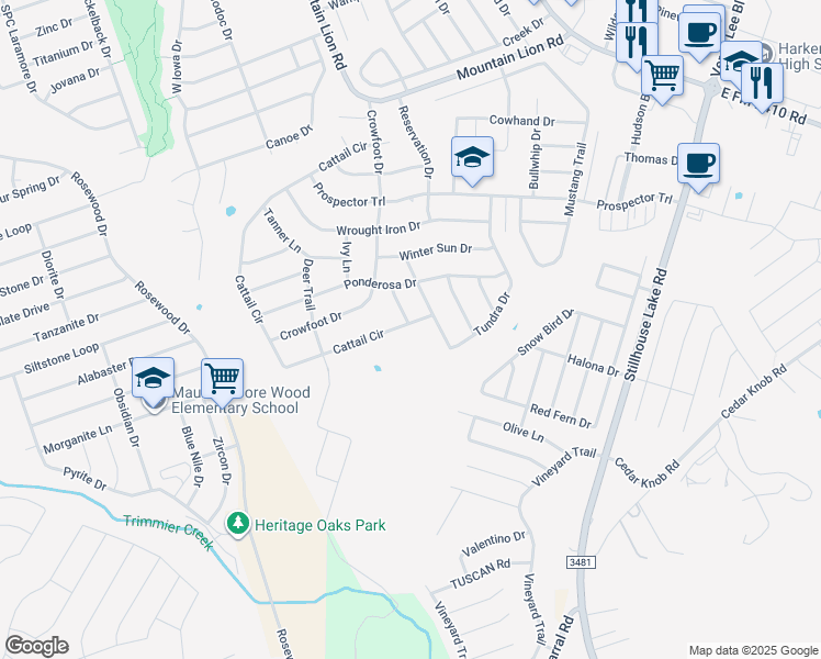 map of restaurants, bars, coffee shops, grocery stores, and more near 511 Lakota Lane in Harker Heights