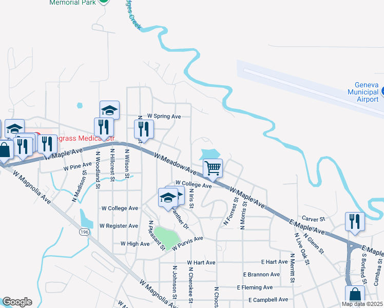 map of restaurants, bars, coffee shops, grocery stores, and more near in Geneva