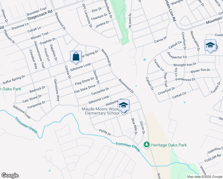 map of restaurants, bars, coffee shops, grocery stores, and more near 6504 Tanzanite Drive in Killeen