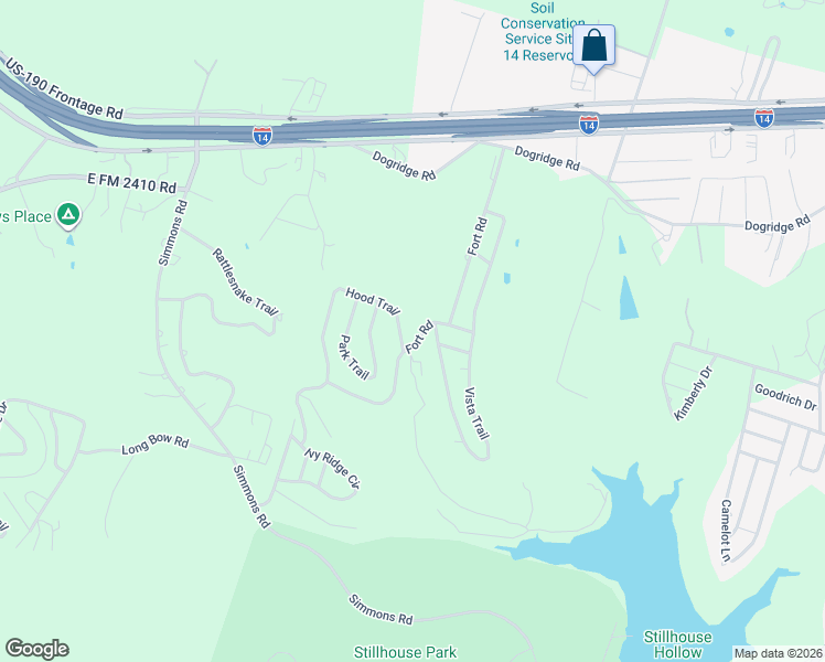 map of restaurants, bars, coffee shops, grocery stores, and more near 2640 Fort Road in Belton