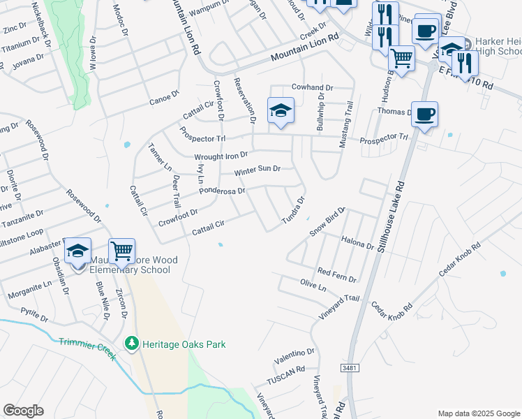 map of restaurants, bars, coffee shops, grocery stores, and more near 710 Tundra Drive in Harker Heights