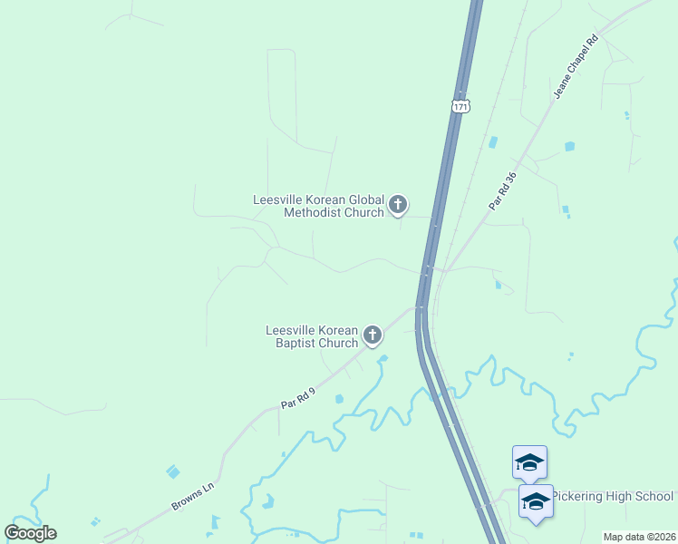 map of restaurants, bars, coffee shops, grocery stores, and more near 366 Ohara Road in Leesville