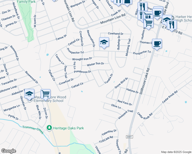 map of restaurants, bars, coffee shops, grocery stores, and more near 712 Tundra Drive in Harker Heights