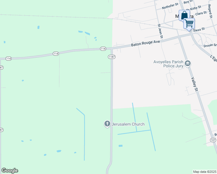 map of restaurants, bars, coffee shops, grocery stores, and more near 2610-2650 Highway 1187 in Mansura