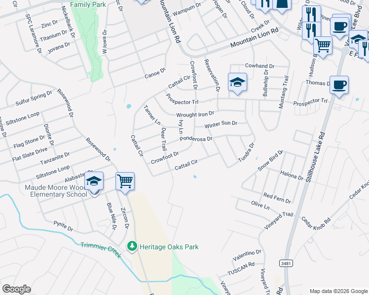 map of restaurants, bars, coffee shops, grocery stores, and more near 312 Crowfoot Drive in Harker Heights