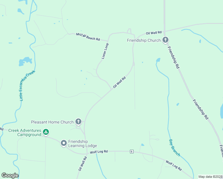 map of restaurants, bars, coffee shops, grocery stores, and more near 2111 Oil Well Road in Flomaton