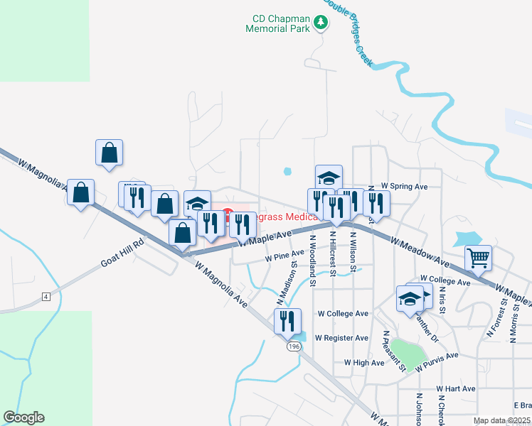 map of restaurants, bars, coffee shops, grocery stores, and more near 911 West Meadow Avenue in Geneva