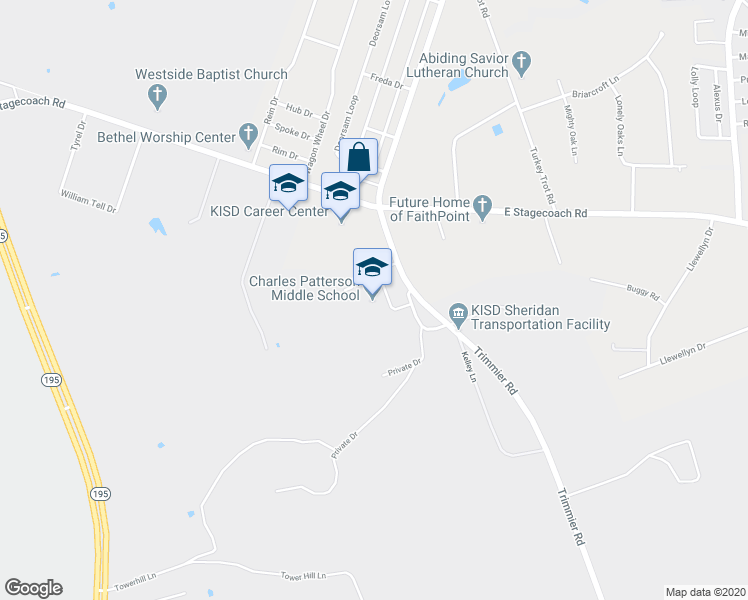 map of restaurants, bars, coffee shops, grocery stores, and more near 8383 Trimmier Road in Killeen