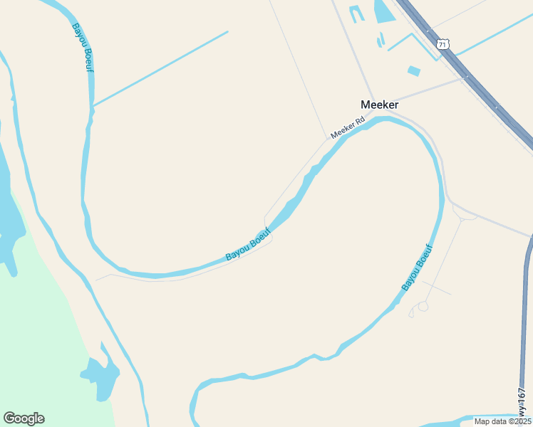 map of restaurants, bars, coffee shops, grocery stores, and more near Meeker Road in Lecompte