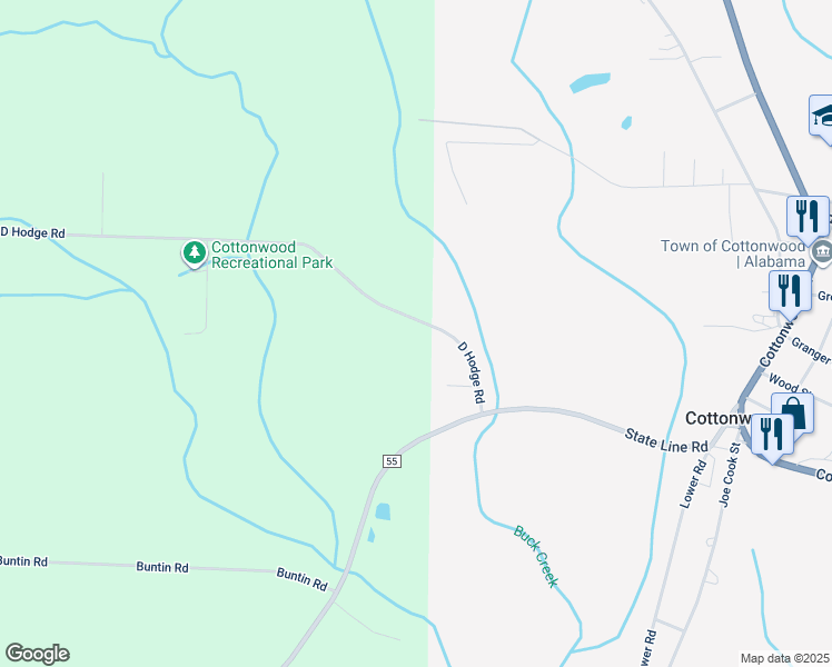 map of restaurants, bars, coffee shops, grocery stores, and more near 5946 D Hodge Road in Cottonwood