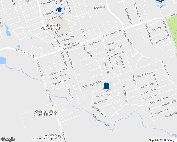 map of restaurants, bars, coffee shops, grocery stores, and more near 5614 Tourmaline Drive in Killeen