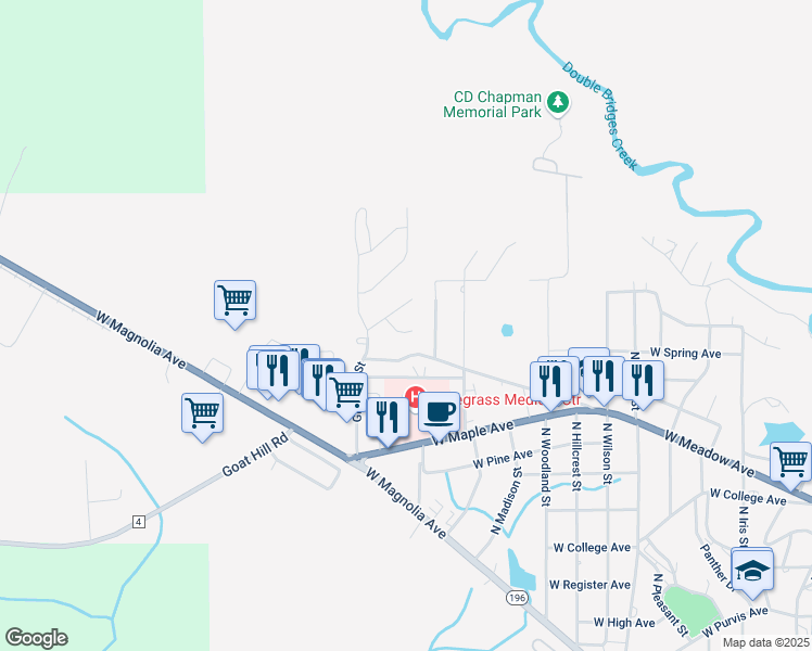 map of restaurants, bars, coffee shops, grocery stores, and more near 901-1099 Medley Court in Geneva