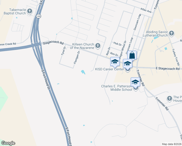 map of restaurants, bars, coffee shops, grocery stores, and more near 950 Stagecoach Rd in Killeen