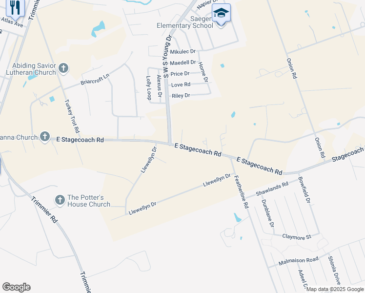 map of restaurants, bars, coffee shops, grocery stores, and more near 3304 Community Boulevard in Killeen