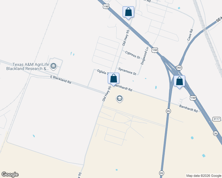 map of restaurants, bars, coffee shops, grocery stores, and more near 4011 Old Highway 95 in Temple