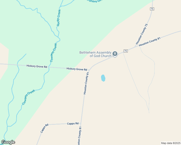 map of restaurants, bars, coffee shops, grocery stores, and more near 7027 Houston County 81 in Gordon