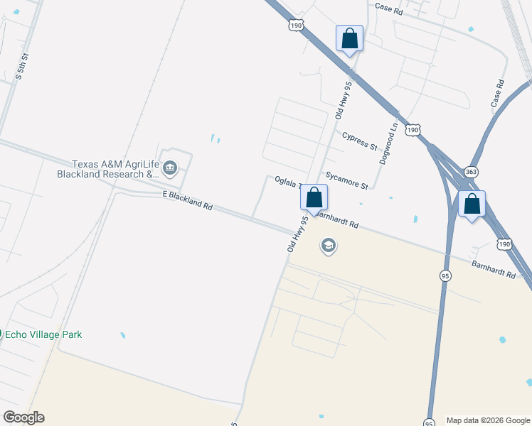 map of restaurants, bars, coffee shops, grocery stores, and more near 1310 East Blackland Road in Temple