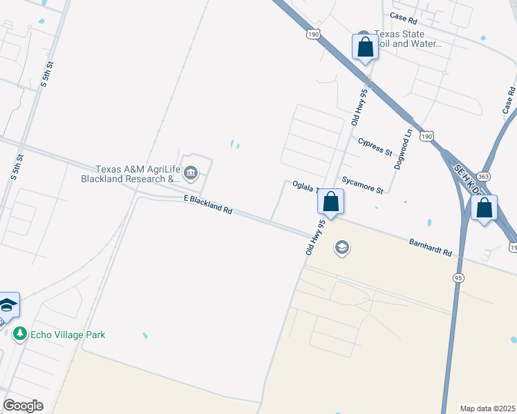 map of restaurants, bars, coffee shops, grocery stores, and more near 1118 East Blackland Road in Temple