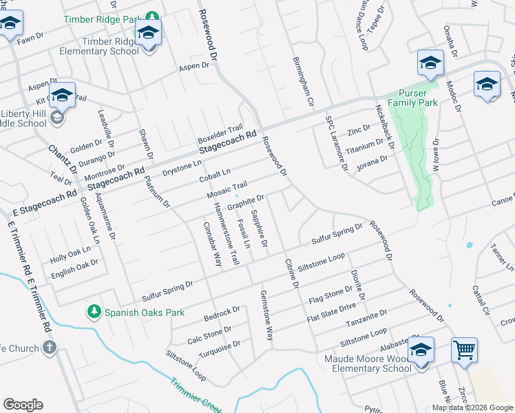 map of restaurants, bars, coffee shops, grocery stores, and more near 4800 Sapphire Drive in Killeen