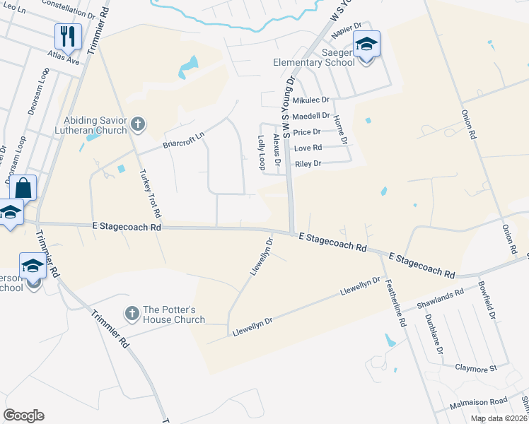 map of restaurants, bars, coffee shops, grocery stores, and more near 2547 Stagecoach Road in Killeen