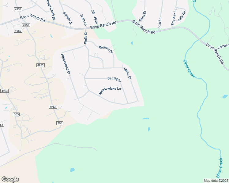 map of restaurants, bars, coffee shops, grocery stores, and more near 109 Meadowlake Lane in Kempner