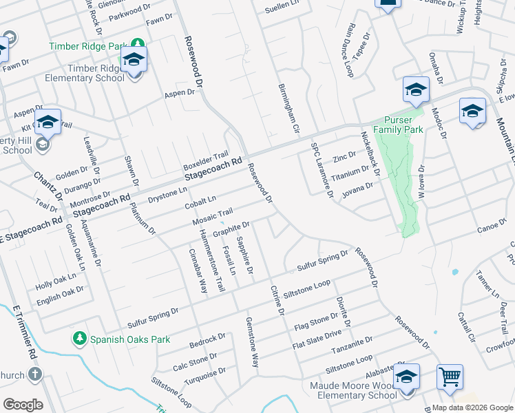 map of restaurants, bars, coffee shops, grocery stores, and more near 6110 Mosaic Trail in Killeen