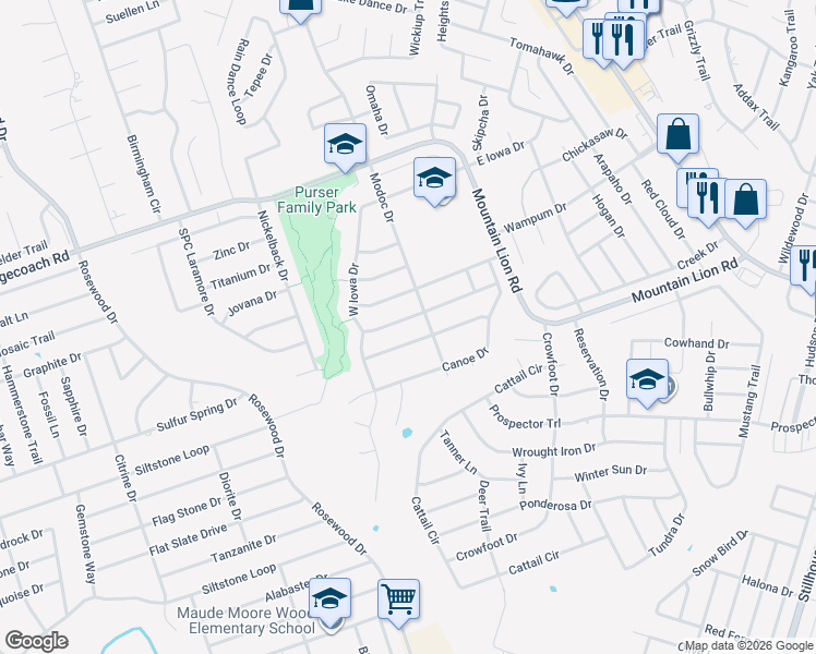 map of restaurants, bars, coffee shops, grocery stores, and more near 103 West Deer Horn Pass in Harker Heights