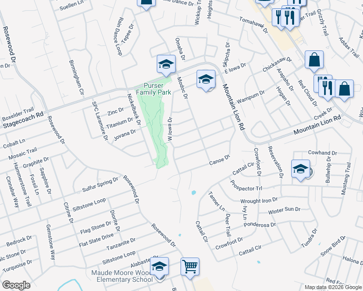 map of restaurants, bars, coffee shops, grocery stores, and more near 112 West Deer Horn Pass in Harker Heights