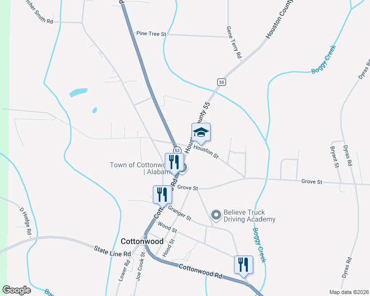 map of restaurants, bars, coffee shops, grocery stores, and more near 710 Houston Street in Cottonwood