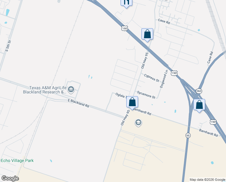 map of restaurants, bars, coffee shops, grocery stores, and more near 4002 Little River Road in Temple