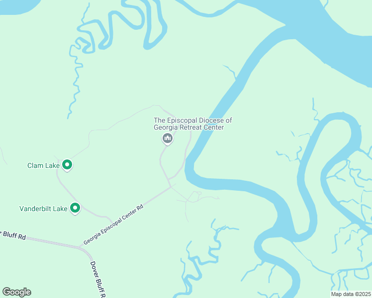 map of restaurants, bars, coffee shops, grocery stores, and more near Ga Episcopal Conference Center Loop in Waverly