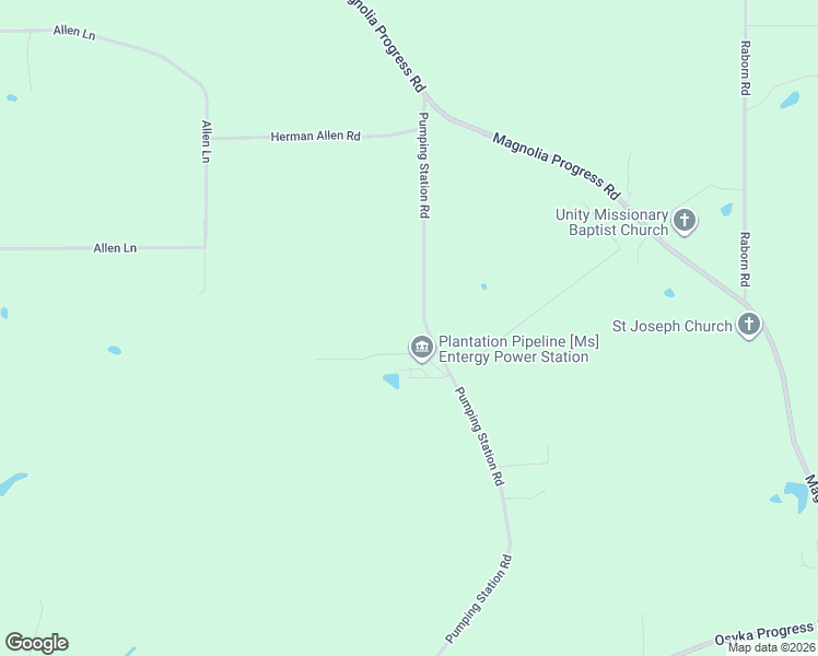 map of restaurants, bars, coffee shops, grocery stores, and more near 5019 Pumping Station Road in Osyka