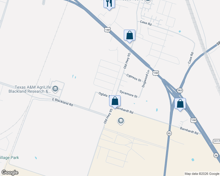 map of restaurants, bars, coffee shops, grocery stores, and more near 3800-3998 Little River Road in Temple