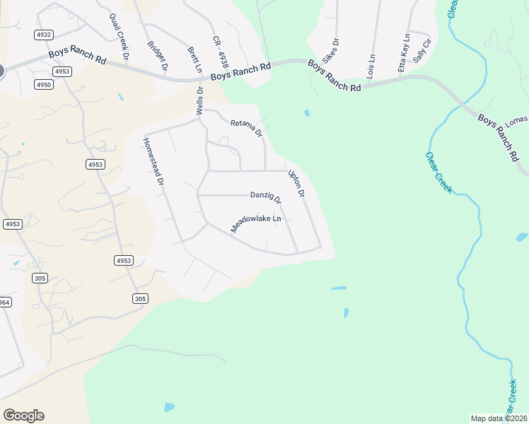 map of restaurants, bars, coffee shops, grocery stores, and more near 116 Meadowlake Lane in Kempner