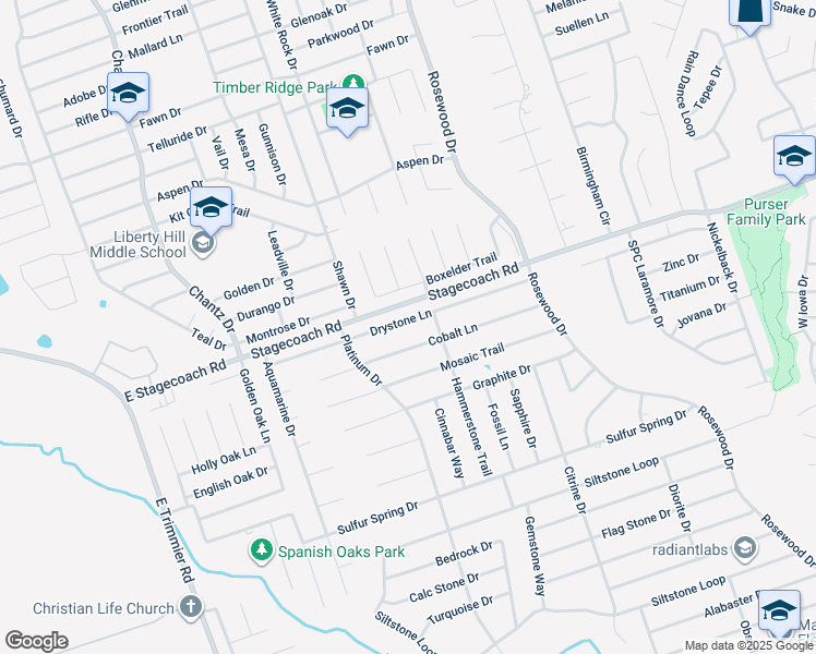 map of restaurants, bars, coffee shops, grocery stores, and more near 5806 Drystone Lane in Killeen