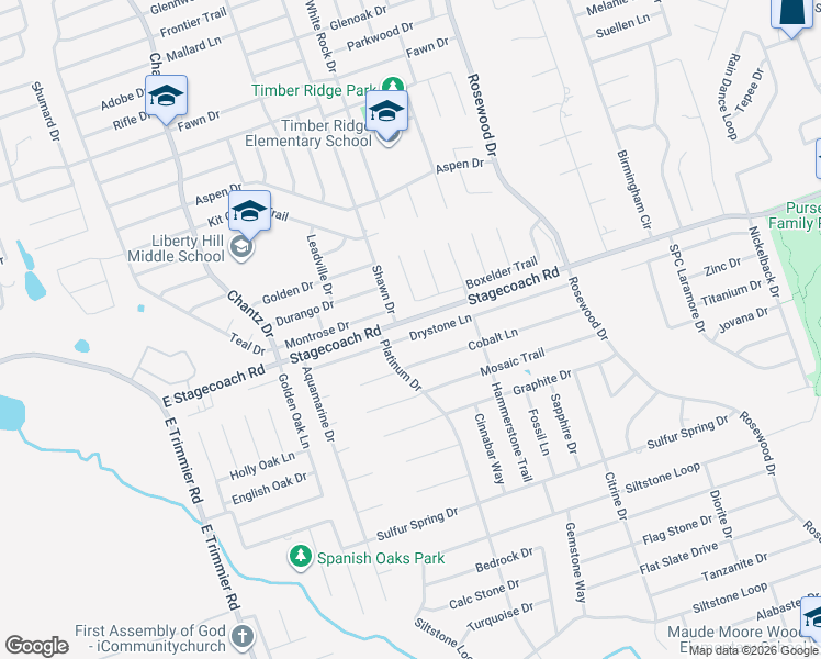 map of restaurants, bars, coffee shops, grocery stores, and more near 5709 Drystone Lane in Killeen