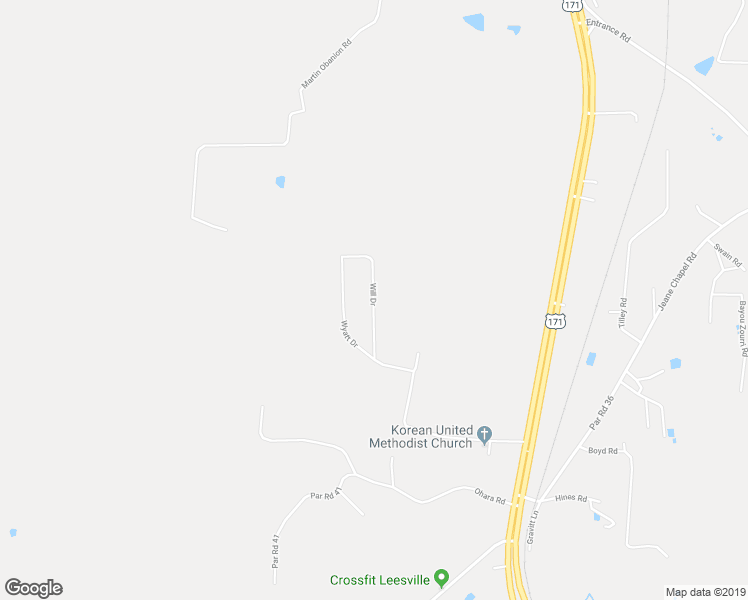 map of restaurants, bars, coffee shops, grocery stores, and more near Will Drive in Leesville