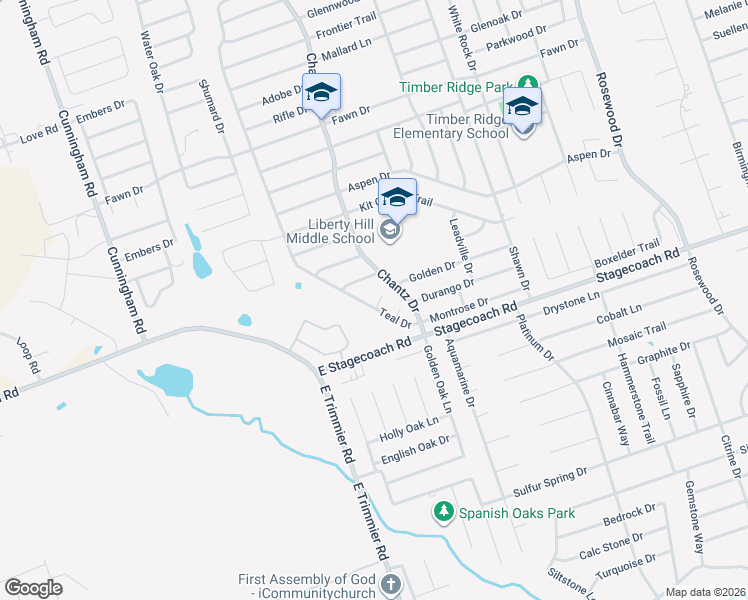 map of restaurants, bars, coffee shops, grocery stores, and more near 5503 Teal Drive in Killeen