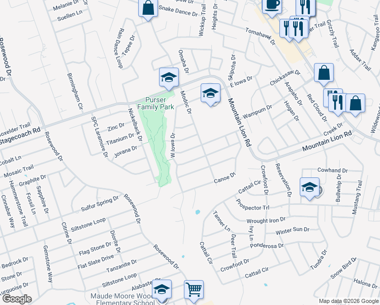 map of restaurants, bars, coffee shops, grocery stores, and more near 112 West Deer Horn Pass in Harker Heights