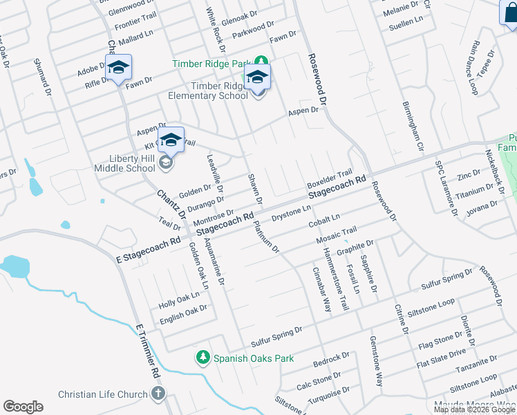 map of restaurants, bars, coffee shops, grocery stores, and more near 5623 Drystone Lane in Killeen